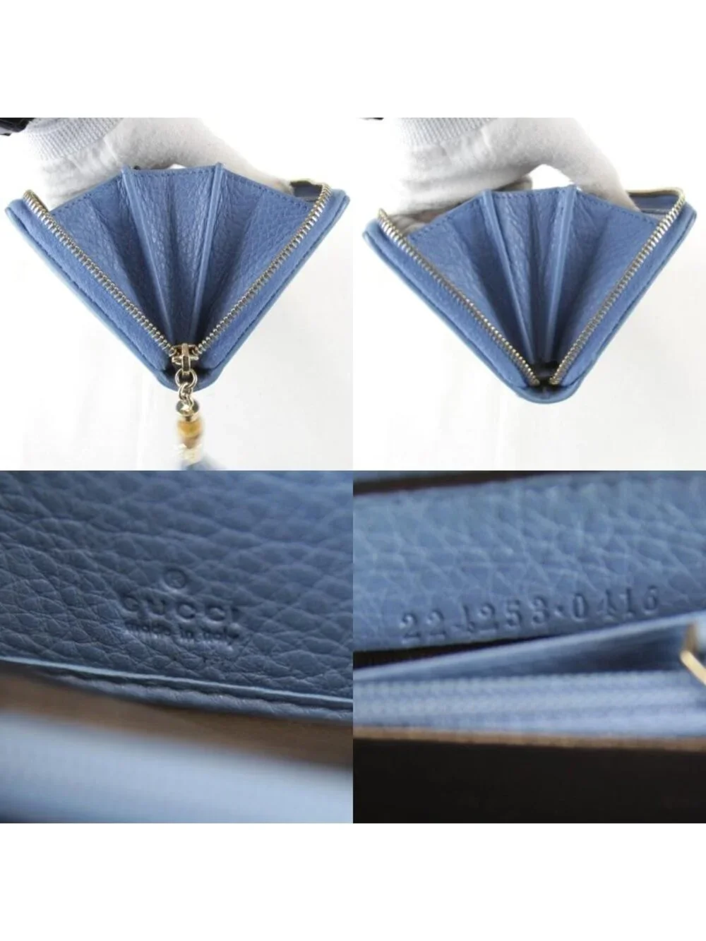 Gucci Wallet Canvas Leather Blue - Picture 10 of 10